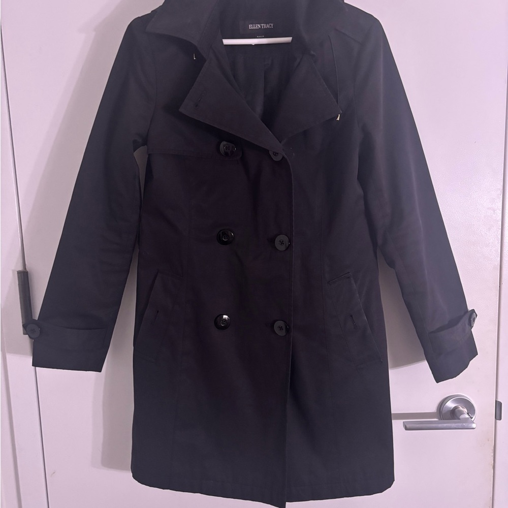 Ellen Tracy Black Trench Coat